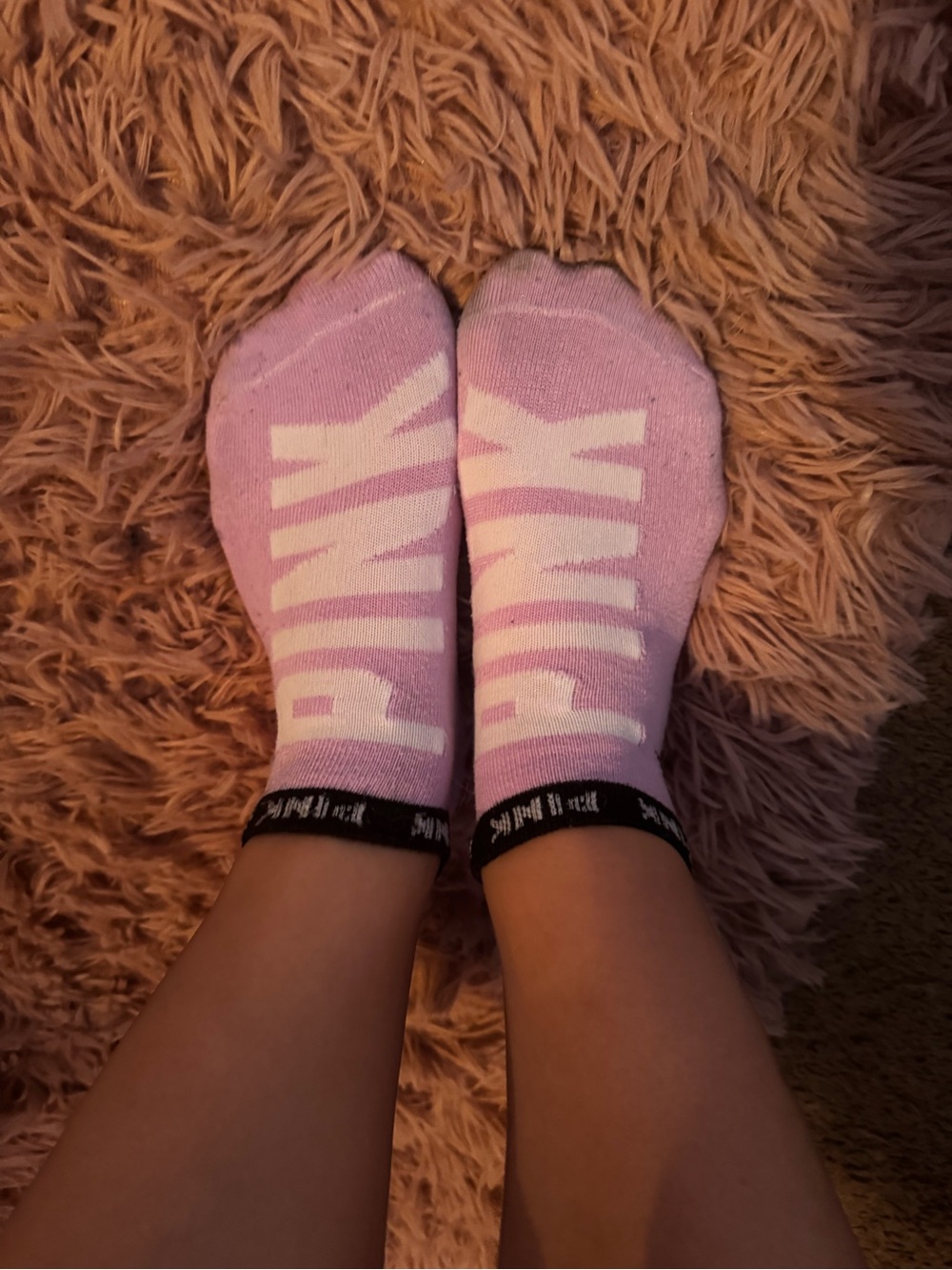 PINK Victoria's Secret Pink Low-Cut Athletic Socks with Black Cuff